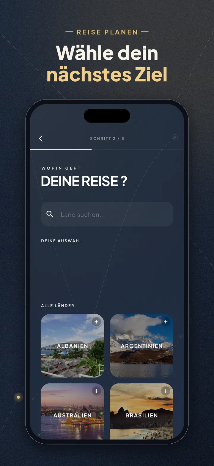 Reiseziele wählen